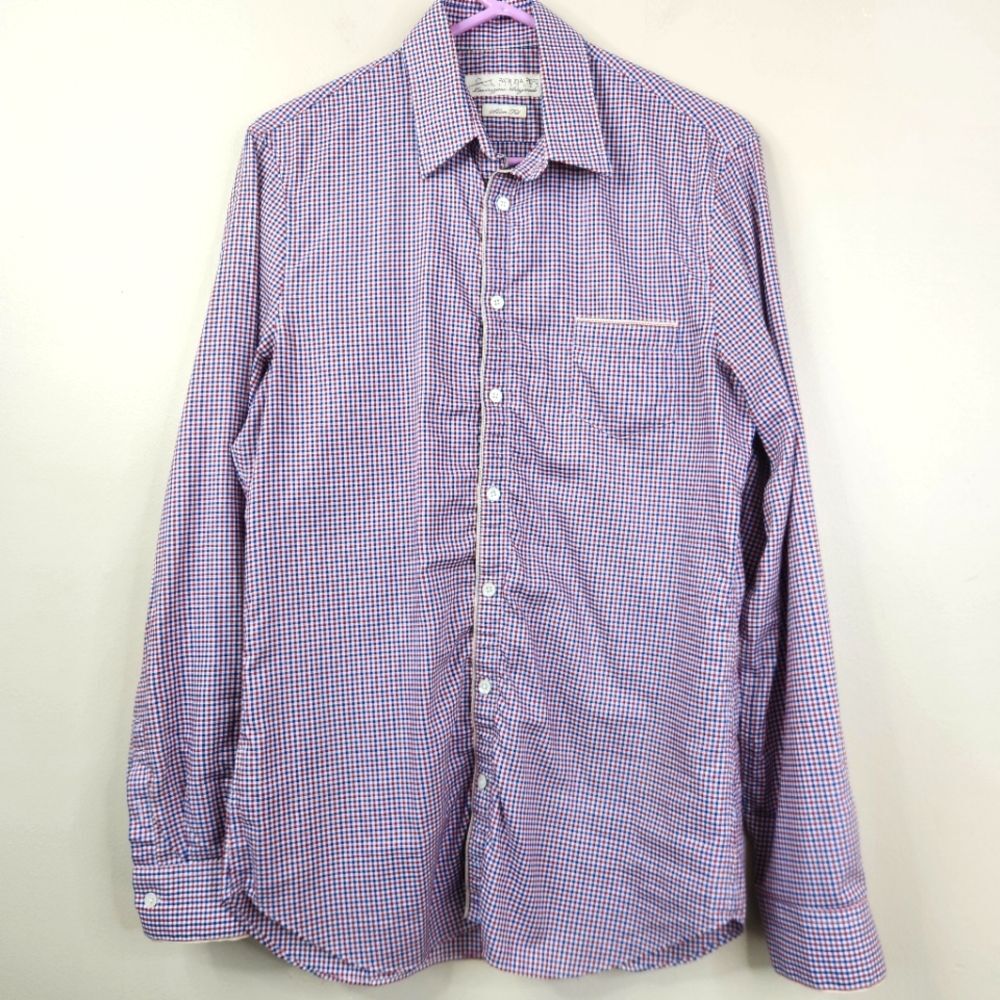 Patrizia Pepe Firenze Slim Fit Shepherds Check Long Sleeve Button Down Shirt 48